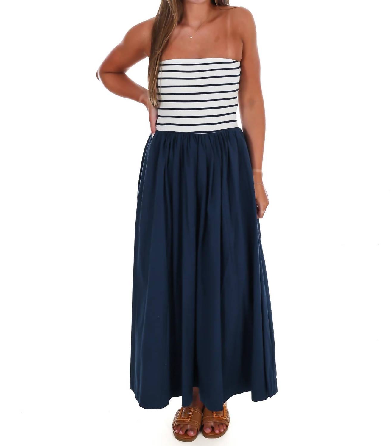 Hyfve - Women's Wanna Know Striped Strapless Midi Dress