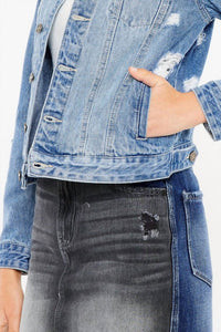 KanCan Classic Trucker Jacket in medium wash - women's jacket - view 6