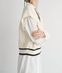 Sadie & Sage - Tara V Neck Cable Sweater