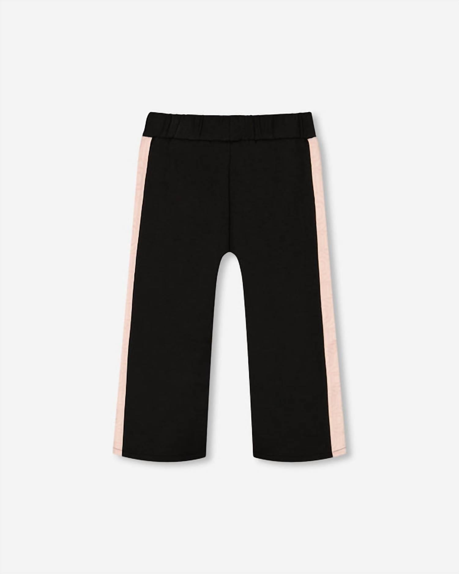 Deux Par Deux - Cropped With Contrast Band Wide Leg Pants