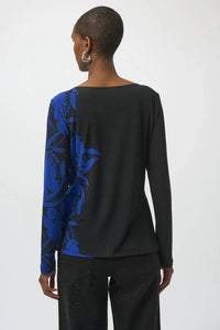 Joseph Ribkoff - Boat Neck Long Sleeves Straight Top