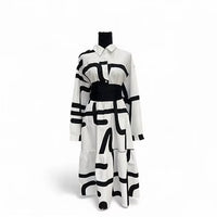 Mimoto - Women's Long Sleeve Abstract Dress