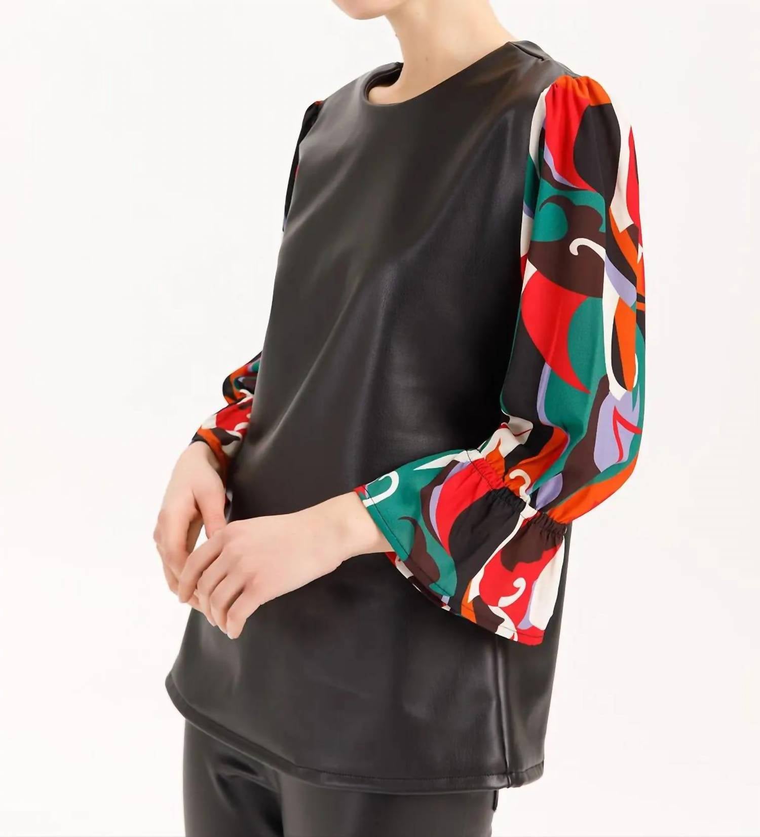 Isle - Trey Leather Tulip Cuffs Top