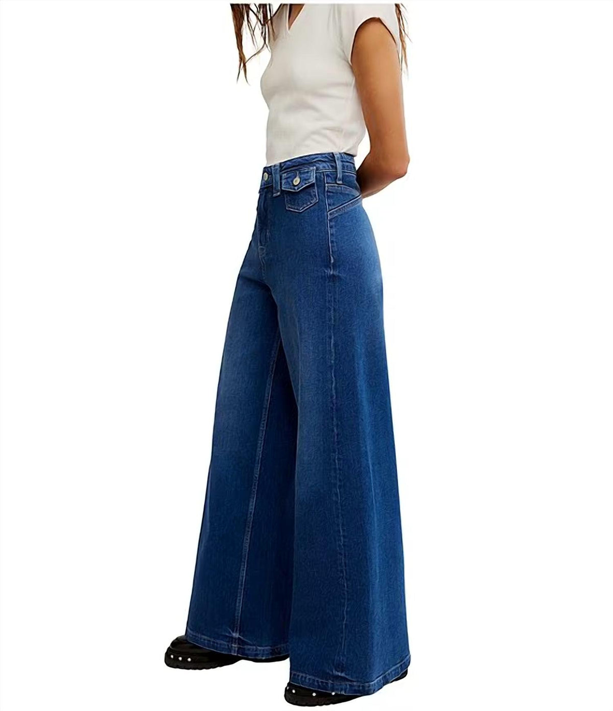Free People - Kellee High Waist Wide Leg Palazzo Jeans