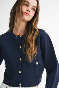 Mable - Knit Jacket With Scallop Edge