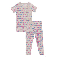 Kickee - Kids' Bamboo Print Short Sleeve Pajama Set