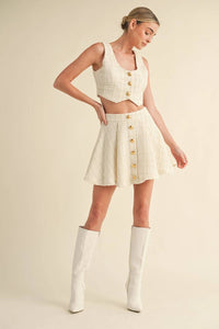 Mable - Jackie O Tweed Vest And Skirt Set