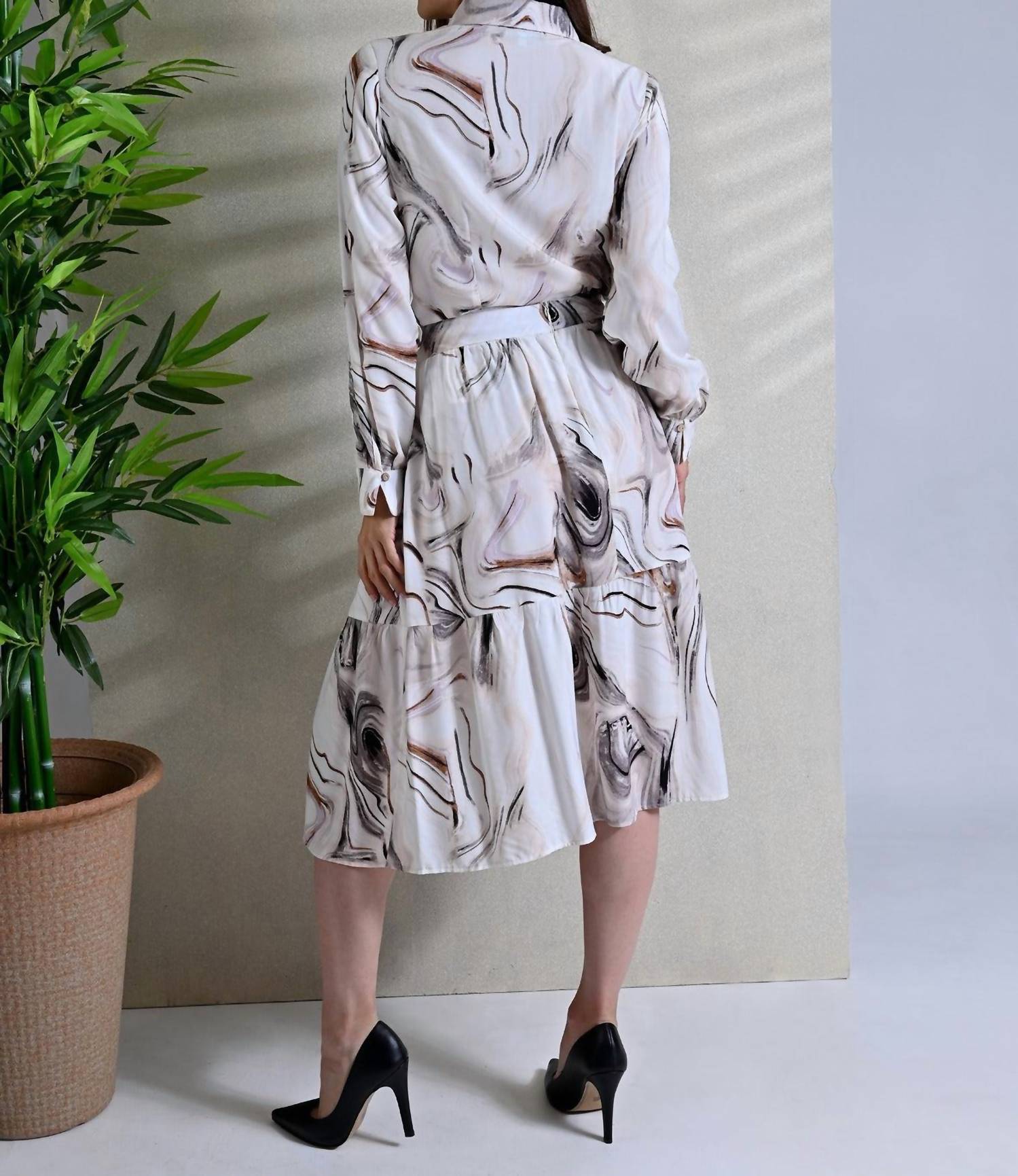 Roslyn - Swirl Print Skirt Set