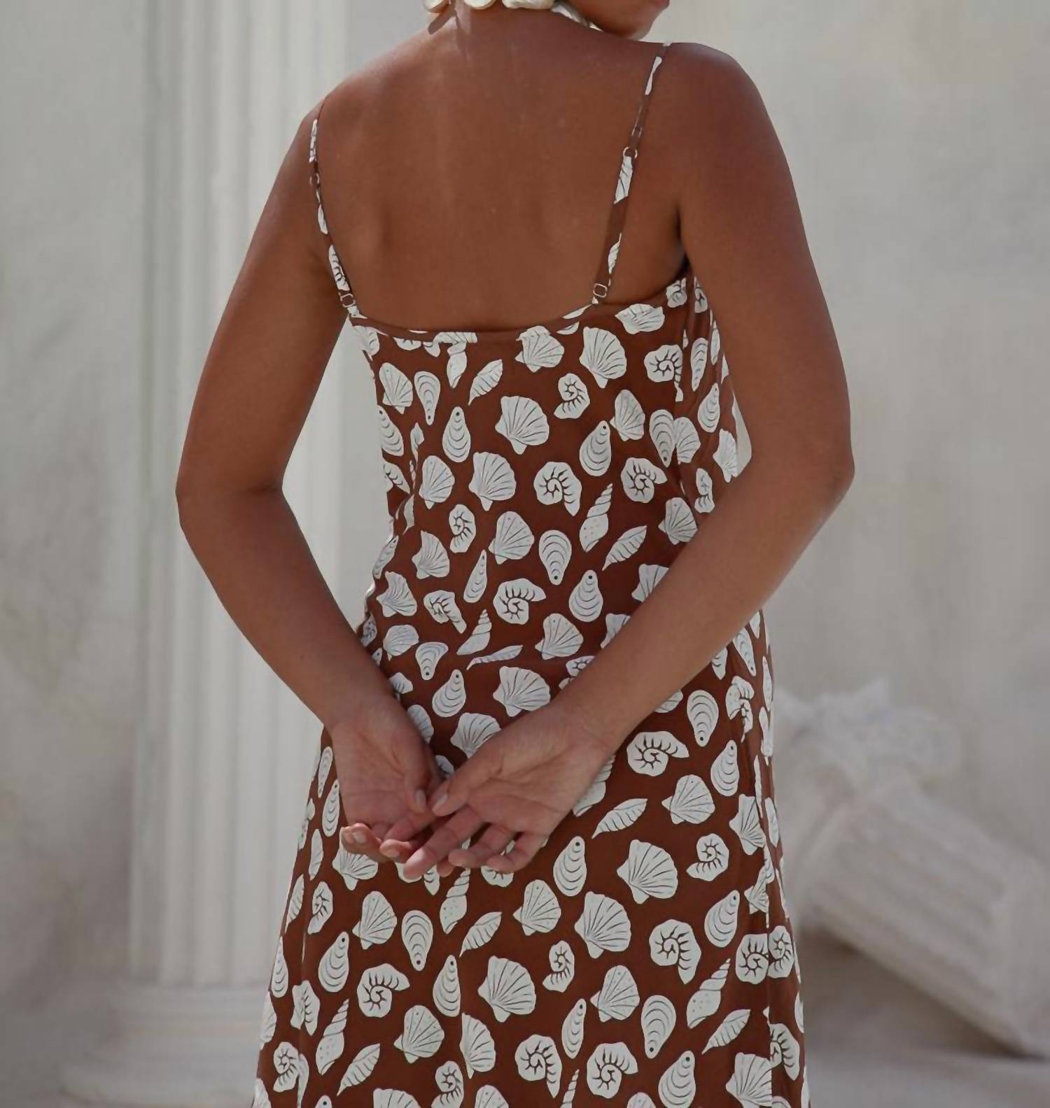 Palm Collective Luna Cove Slip Dress in brown - women's dress - alternate view