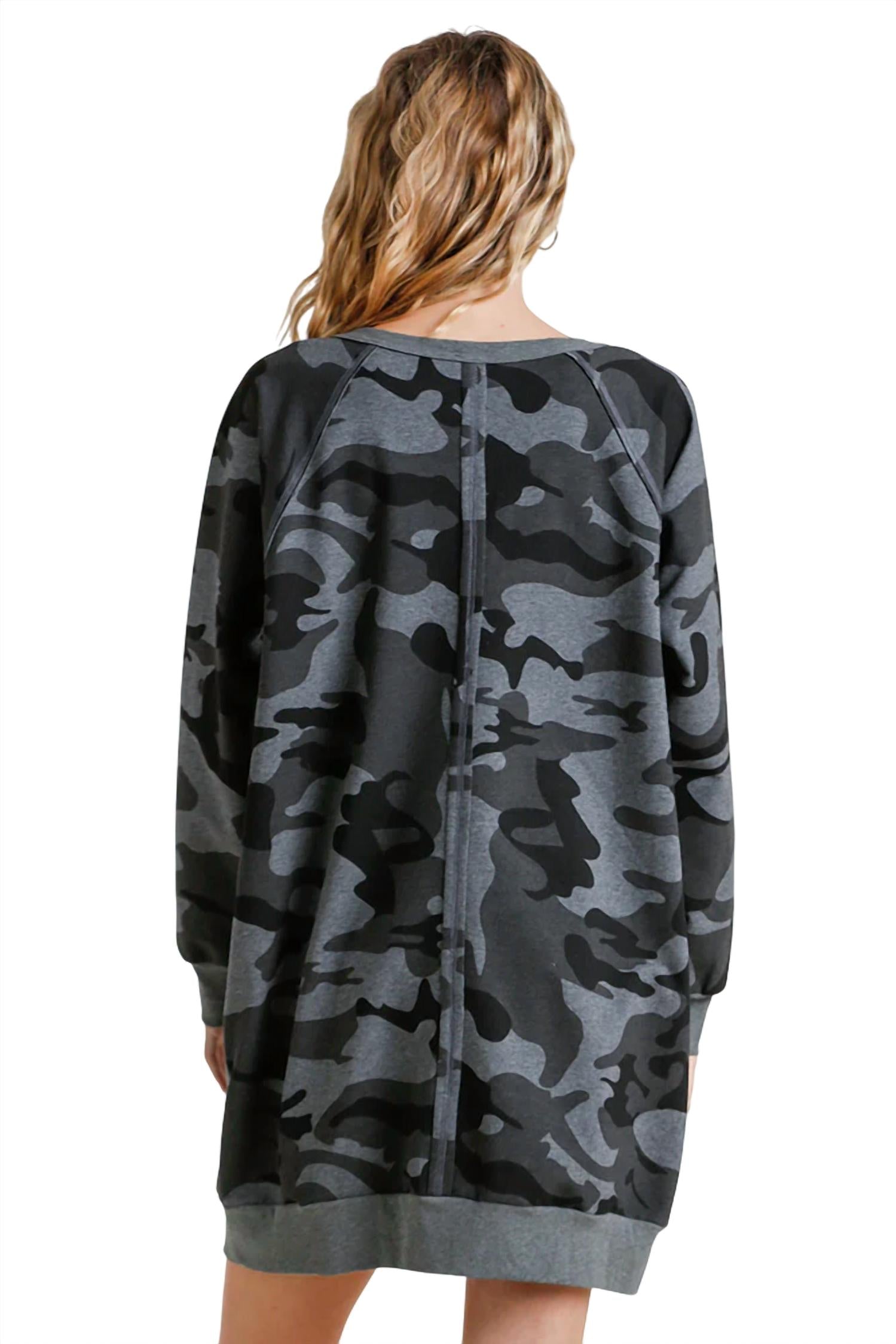 Umgee - Camo Raw Edge Dress