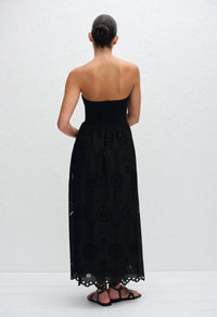 Matteau - Strapless Knit And Broderie Dress