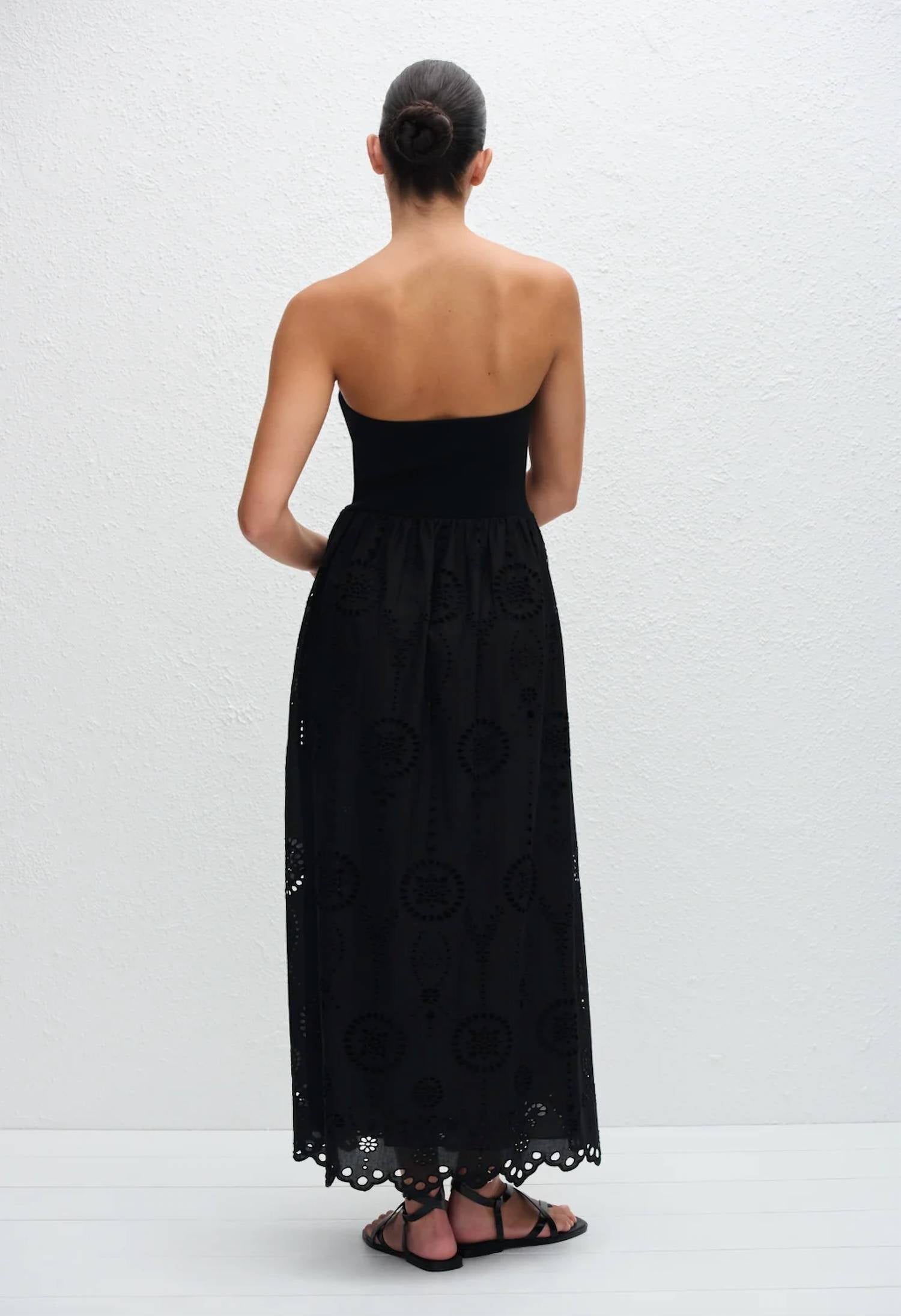 Matteau - Strapless Knit And Broderie Dress