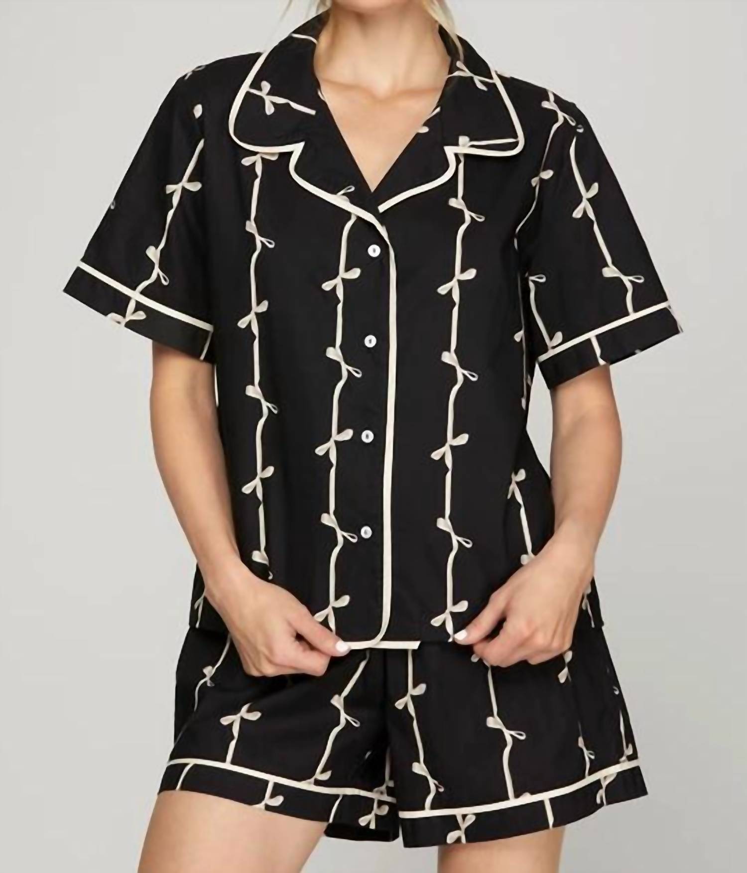 She + Sky - Bow Pajama Set