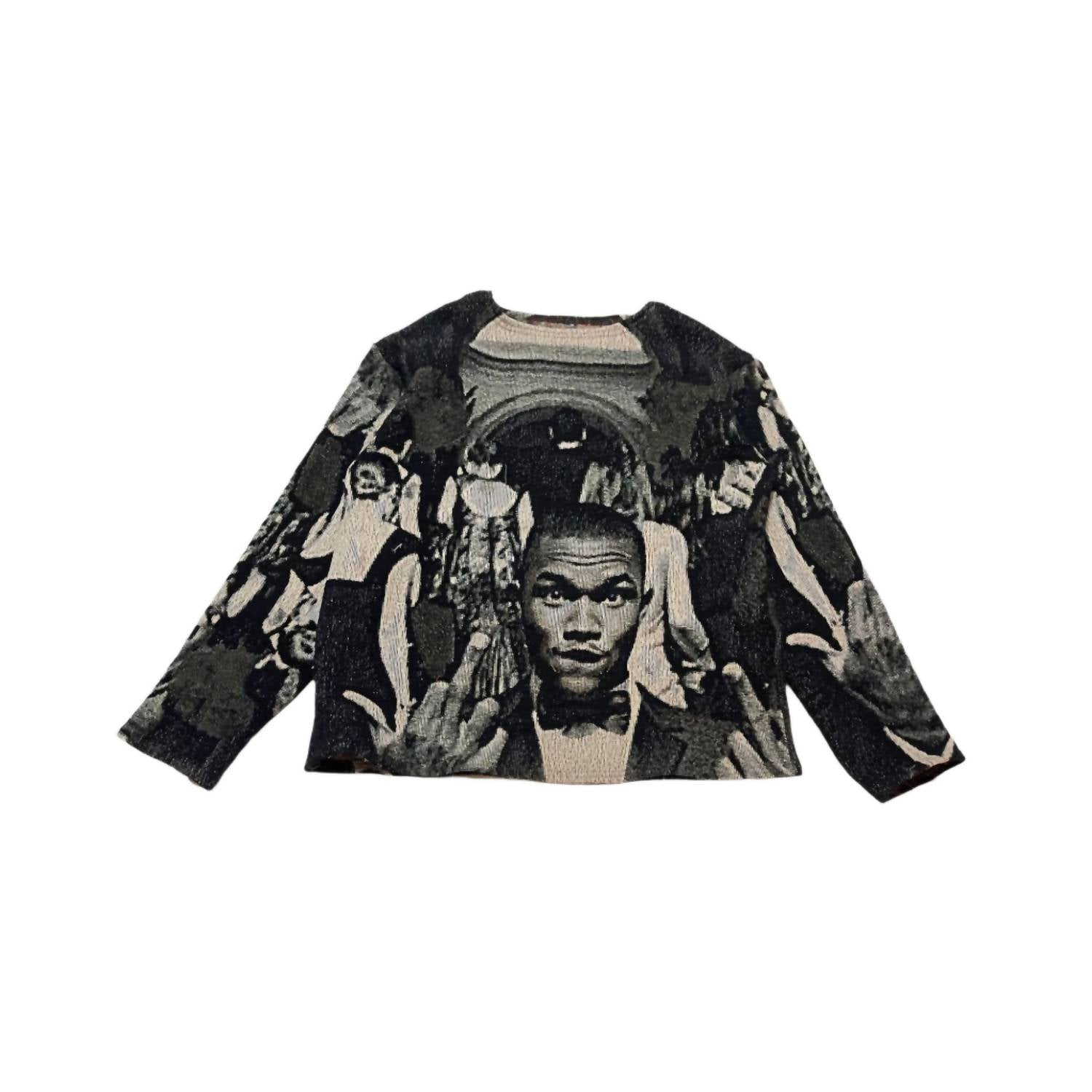 MARQ THE LABEL Men's Tapestry Frank Ocean Sweater in black - men's sweater