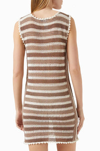 My Beachy Side Elia Hand-Crochet Mini Dress in stone - women's dress - detail view