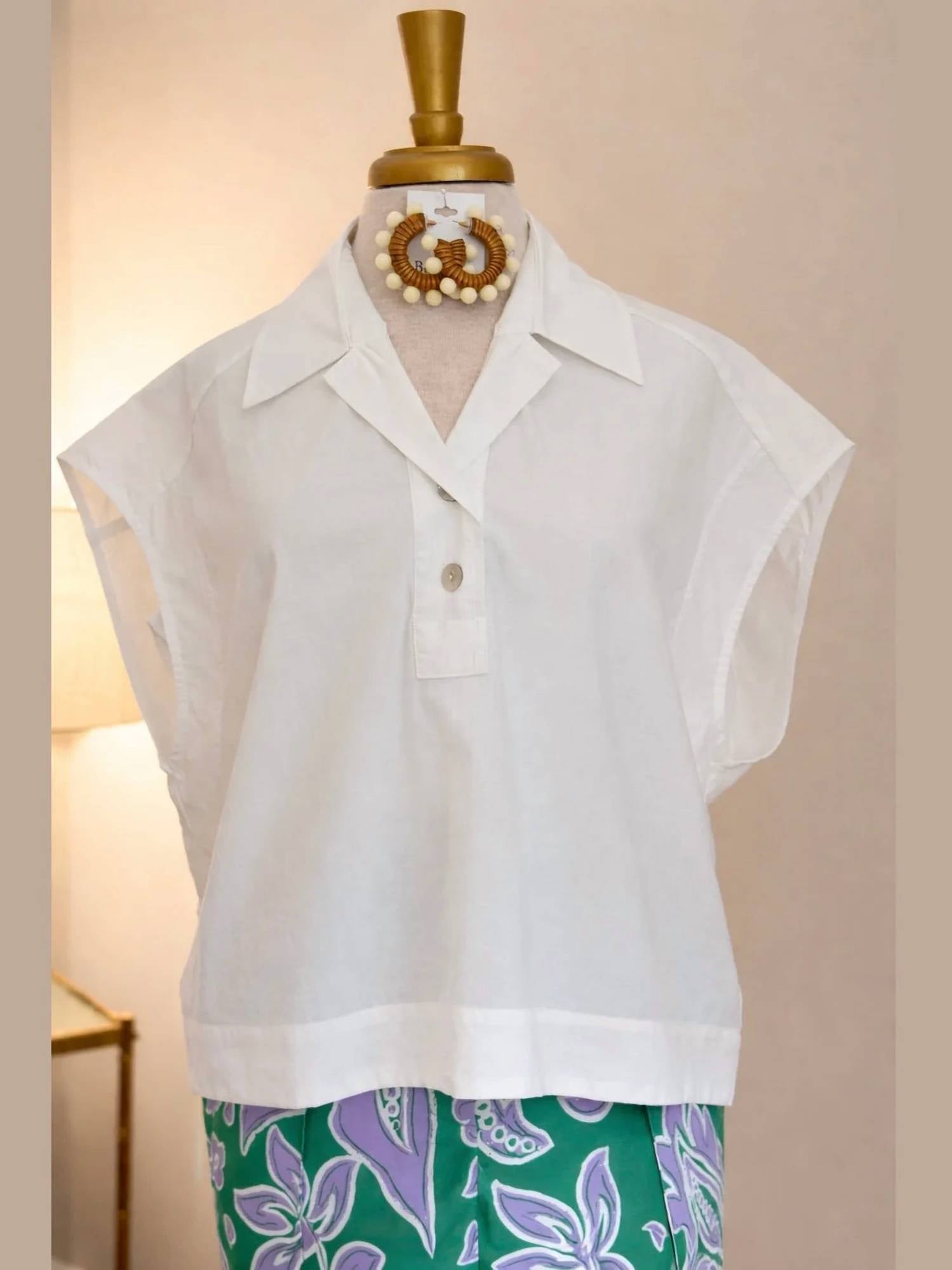 Pinch - Women's Cap Sleeve Blouse Top