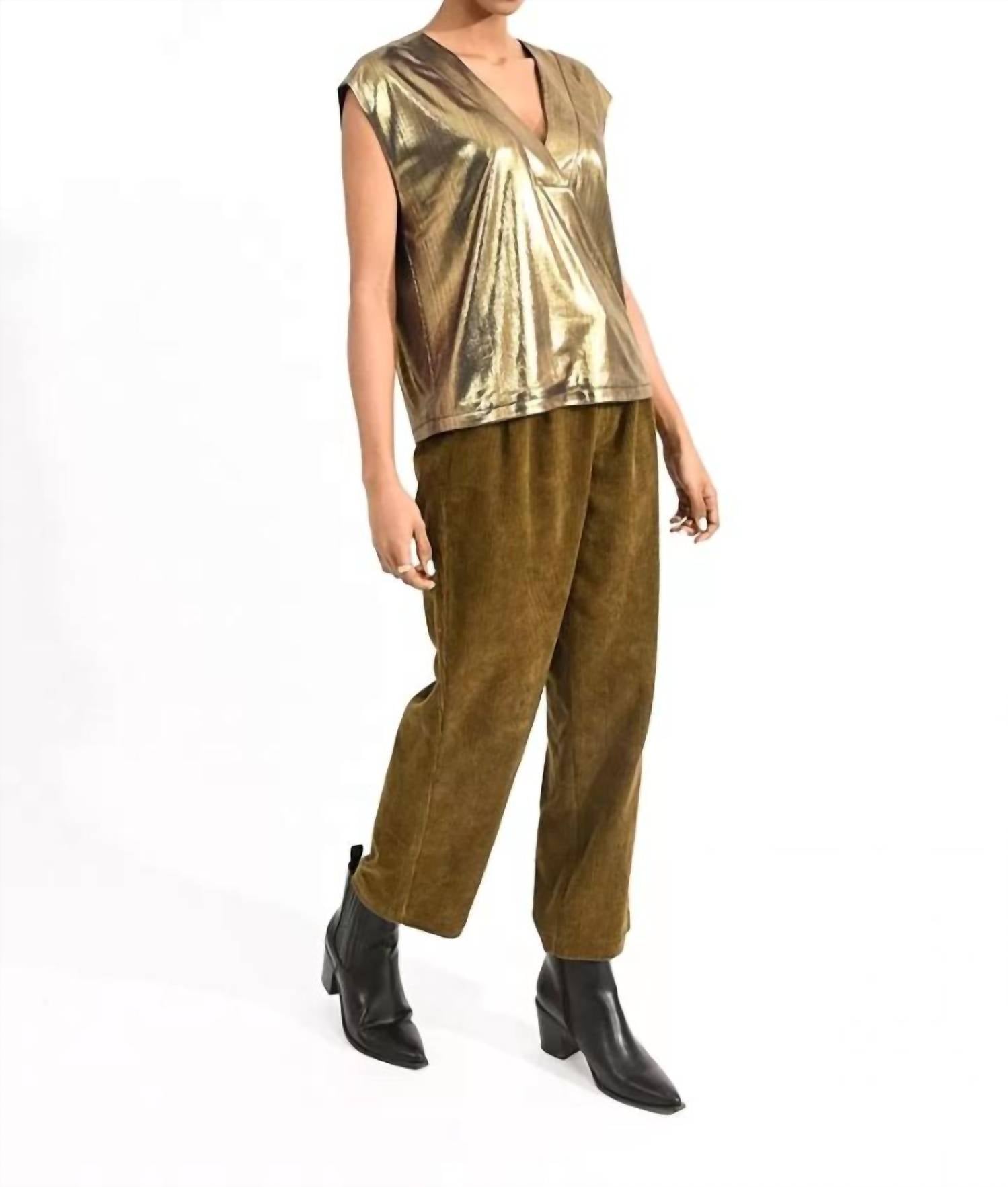 Molly Bracken - V-neck Iridescent Knit Top