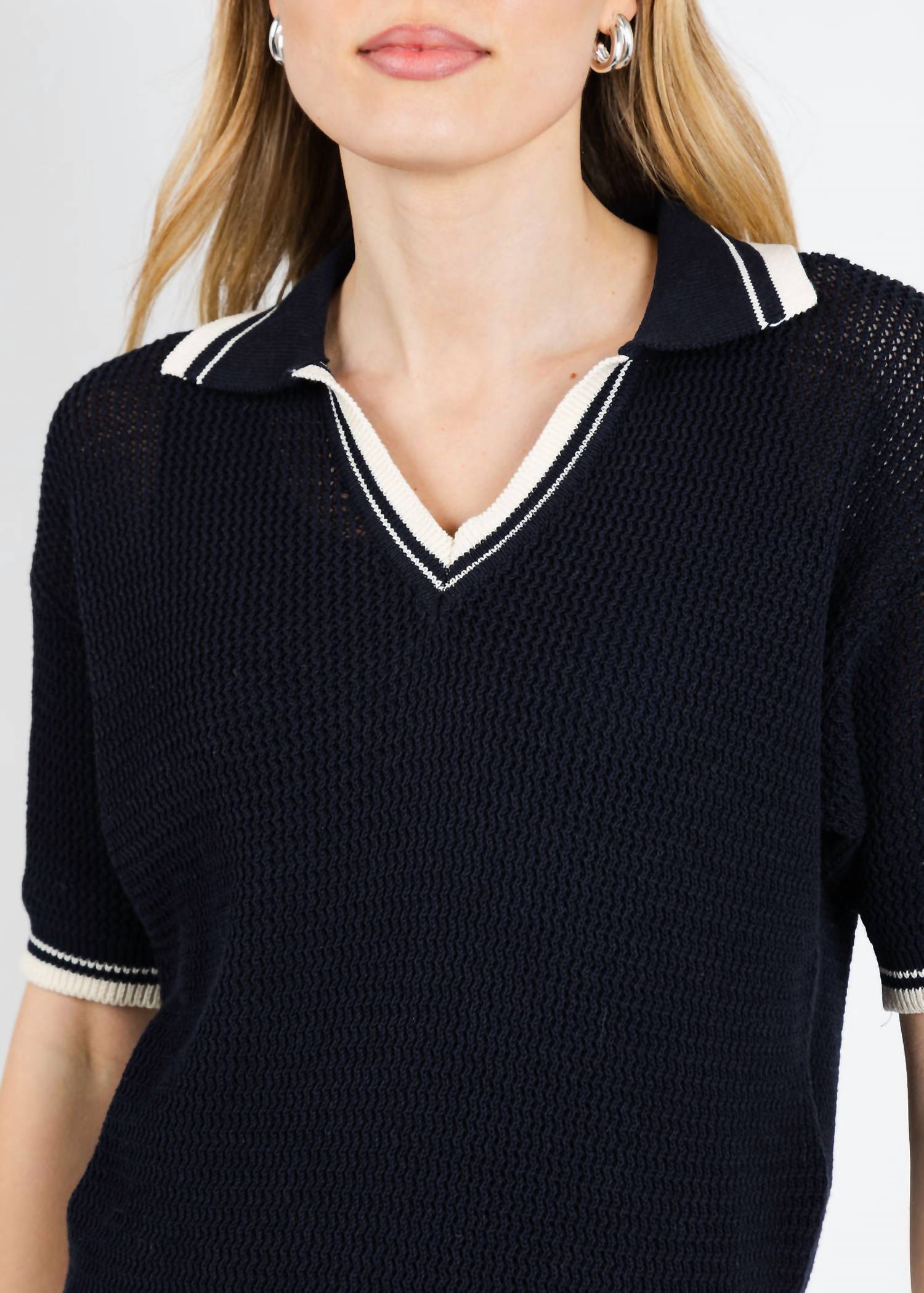 MARELLA Embi Polo Sweater in navy - women's sweater - view 4