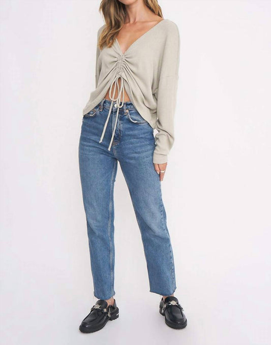 AS IF RUCHED FRONT SLOUCHY LONG SLEEVE