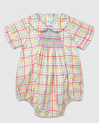 Percy & Tyne - Baby Girl's Smocked Graham Bubble Onesie