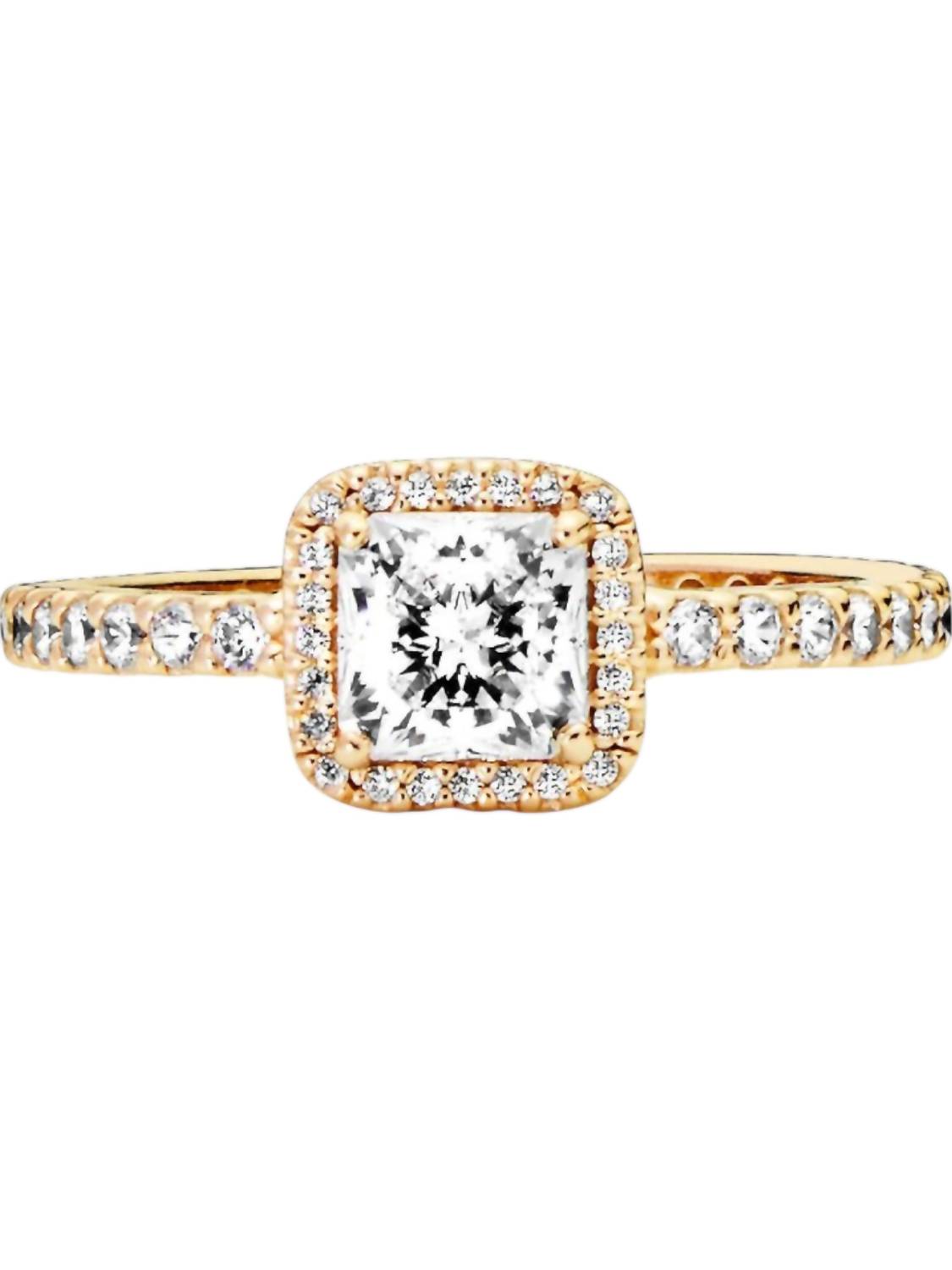 Pandora - Women's Square Ring With Clear Cubic Zirconia