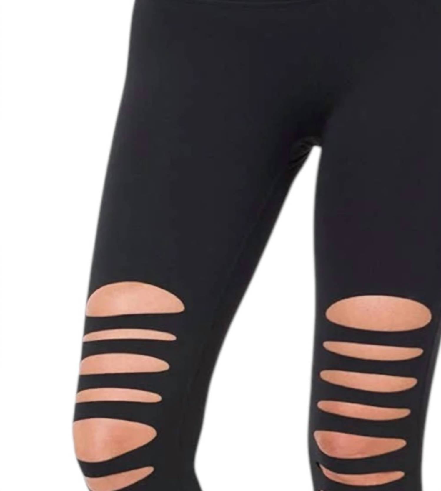 Vanilla Monkey - Athletic Knee Cut Out High Waisted Leggings