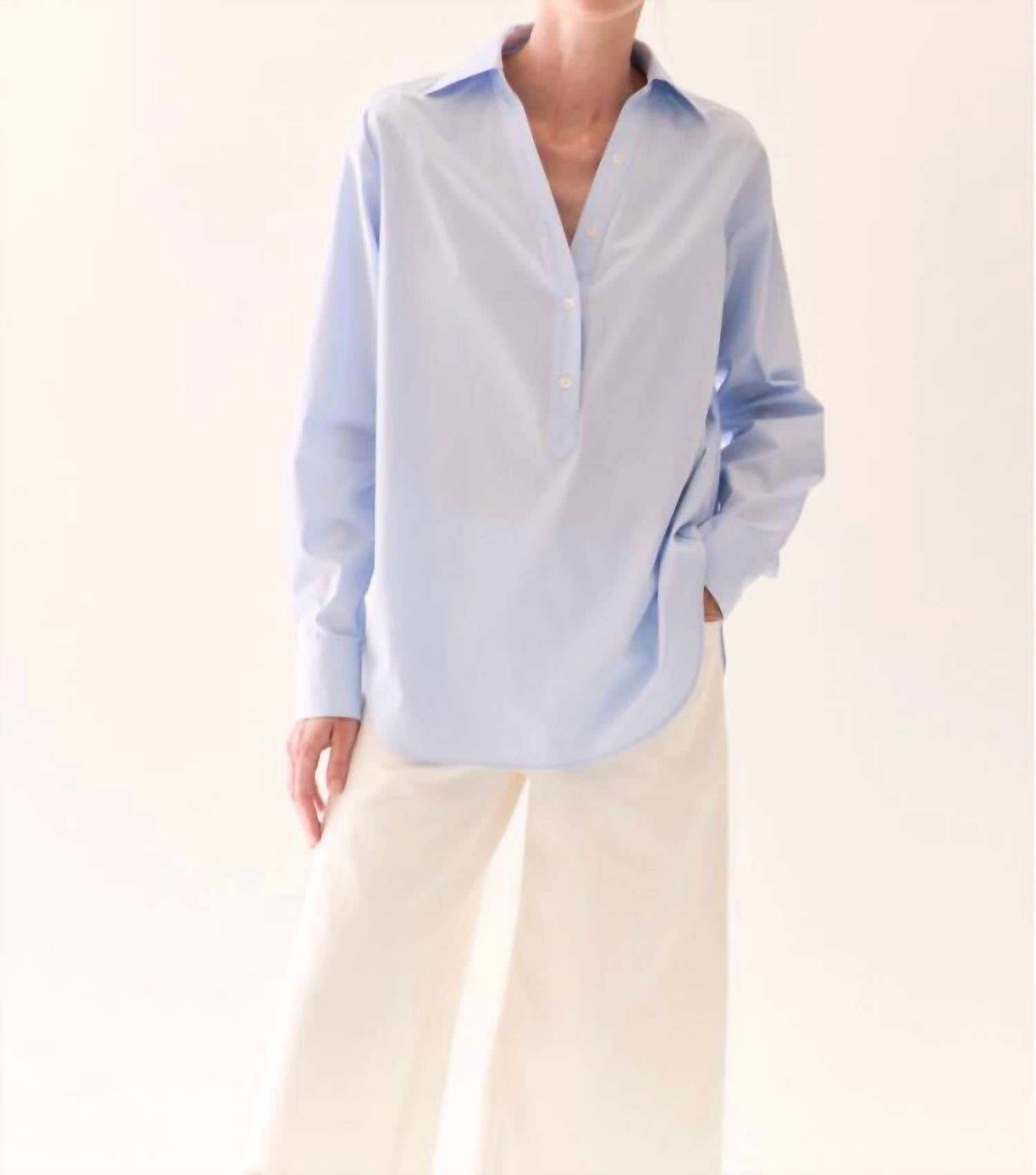 Kulson Emory Long Sleeve Shirt in blue - women's blouse