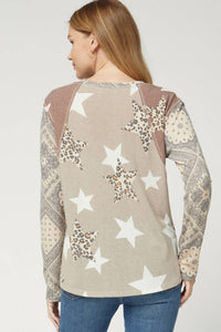 Entro - Paisley Leopard And Star Top