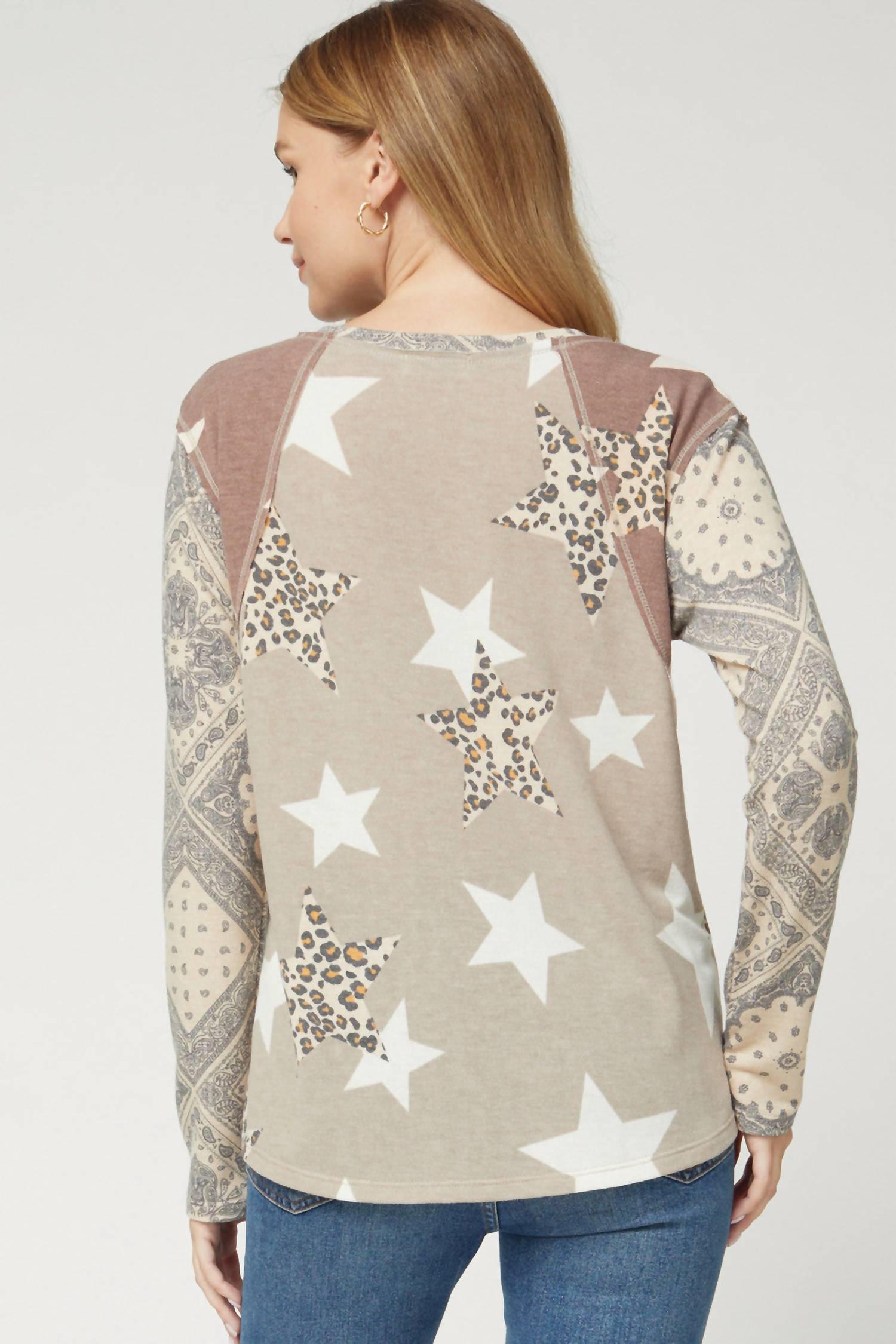 Entro - Paisley Leopard And Star Top