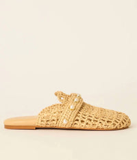 Btb Los Angeles - Women's Woven Pearl Mules