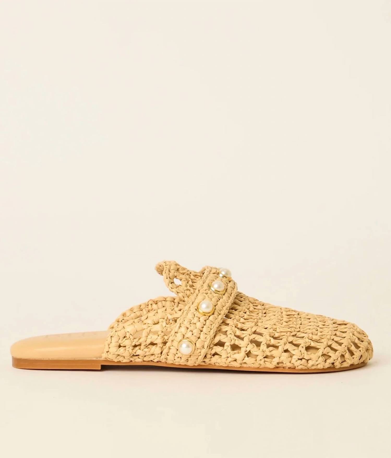 Btb Los Angeles - Women's Woven Pearl Mules