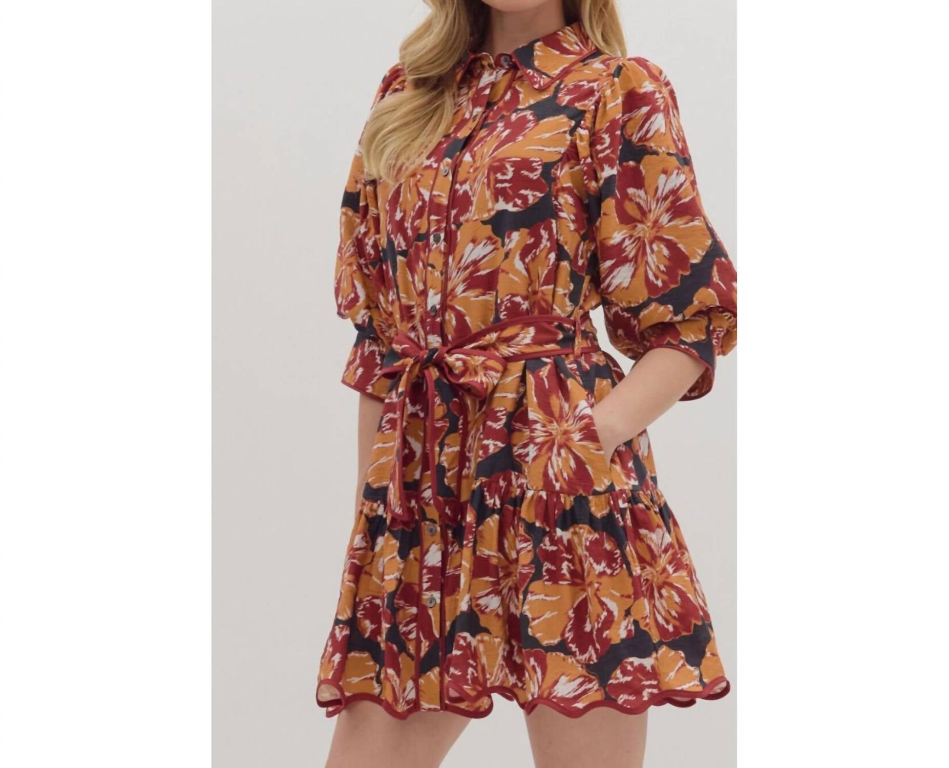 Entro - Floral Short Dress