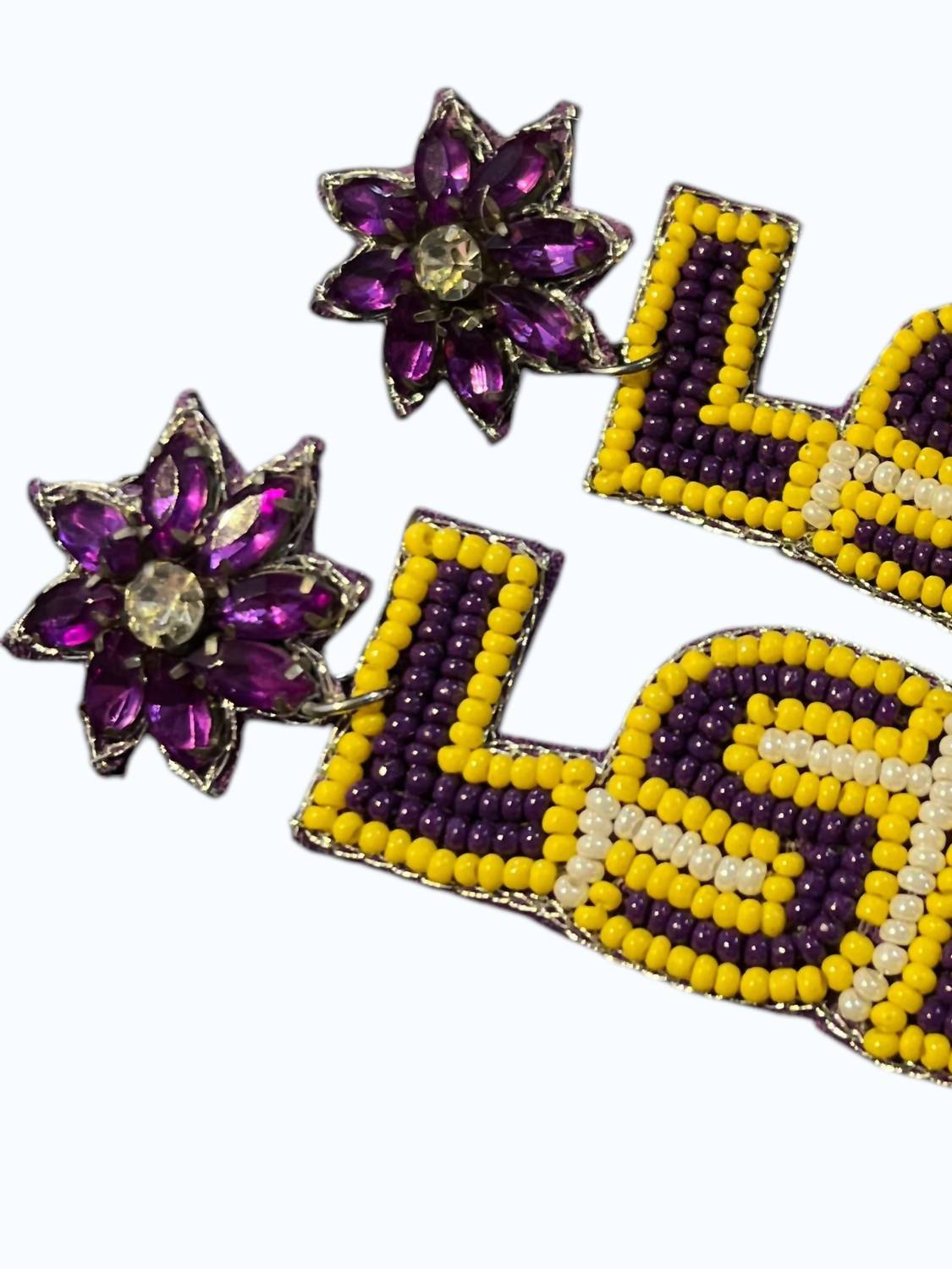 Capri Designs - Women's Lsu Rhinestone Earring