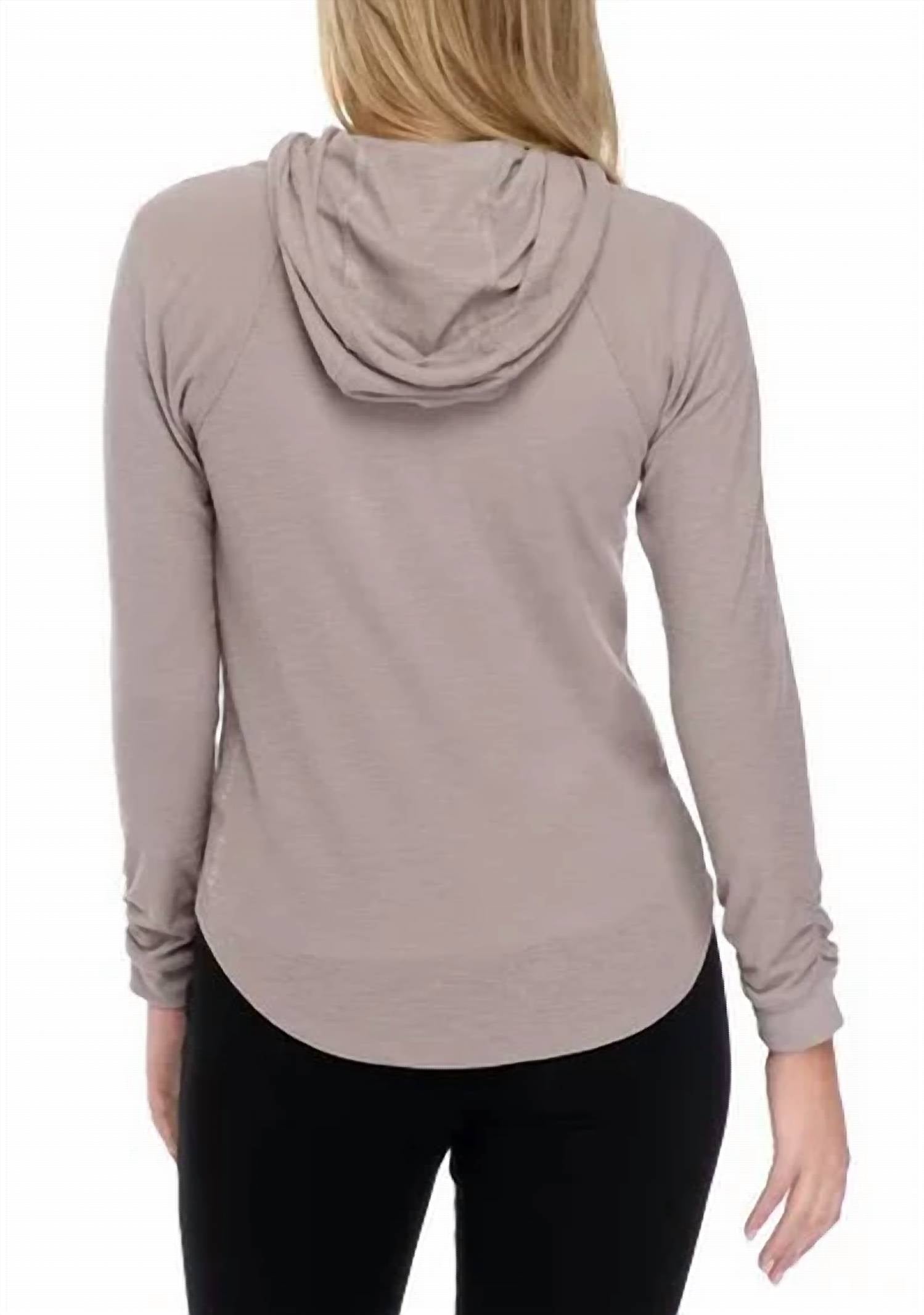 Calvin Klein - Premium Performance Rouched Long Sleeve Zip Up Hoodie