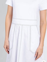 Elliott Lauren Stitch Dress in white - women's dress - alternate view