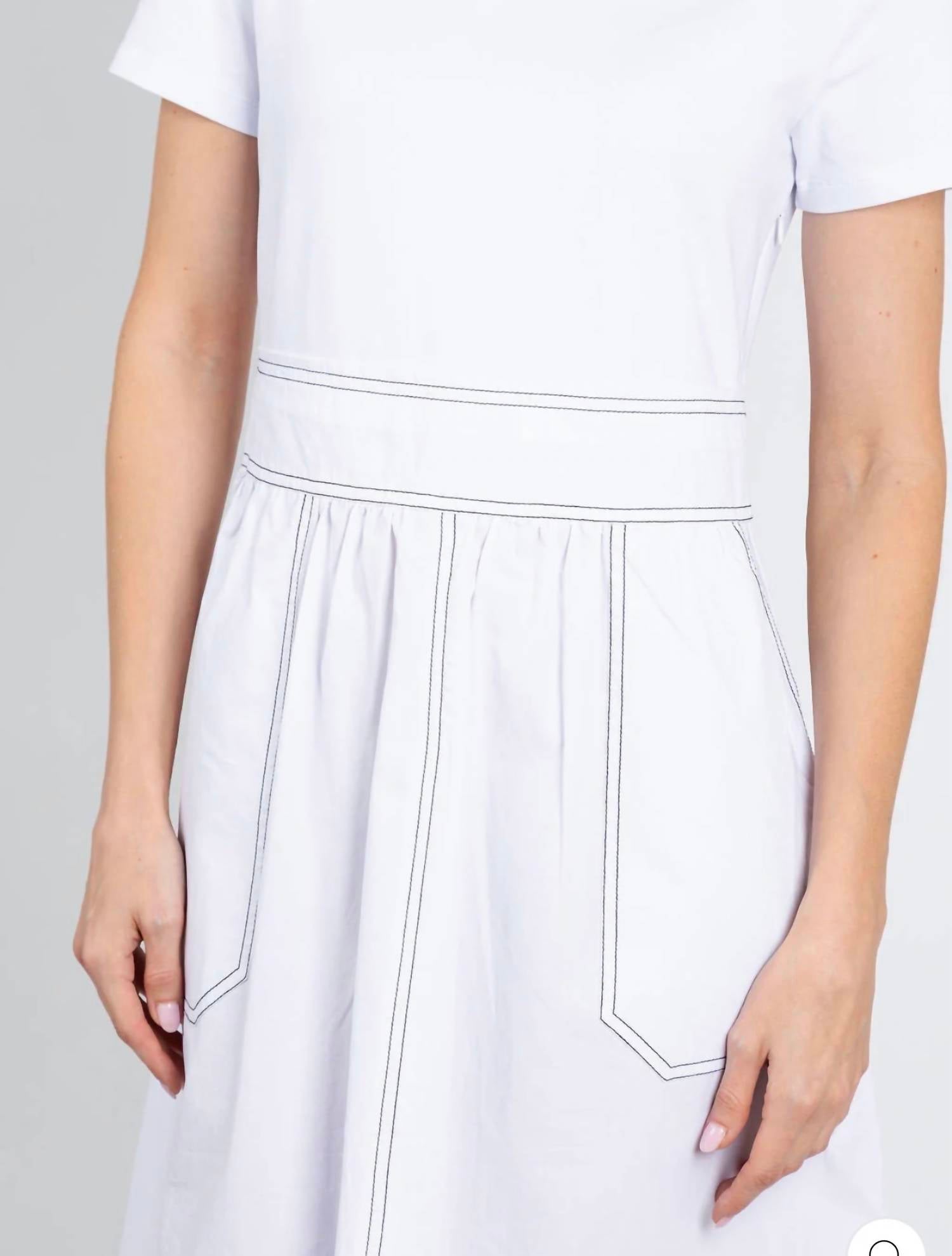 Elliott Lauren Stitch Dress in white - women's dress - alternate view