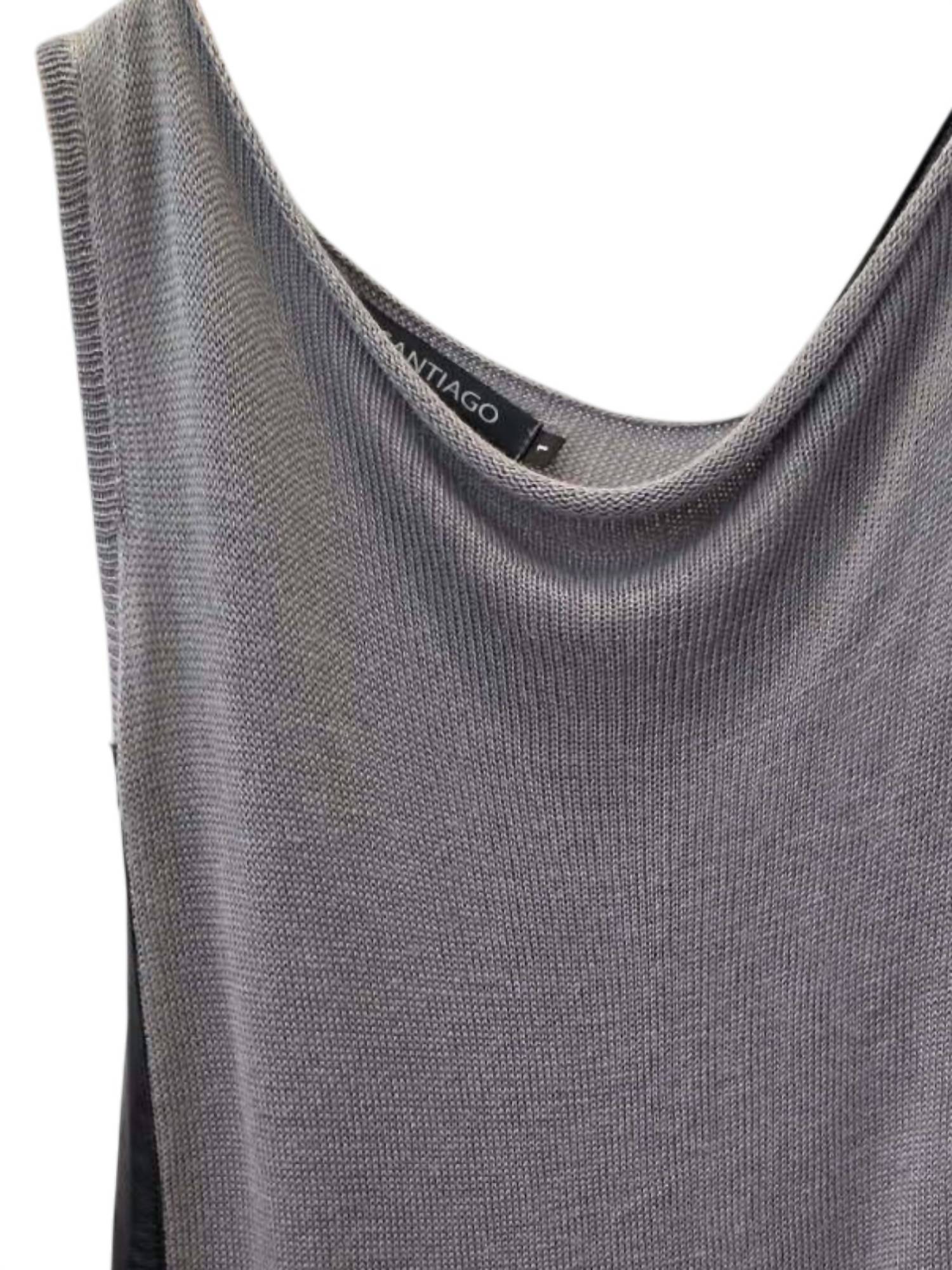 Santiago Knits - Women's Back One Side Leather Shoulder Strap Tank