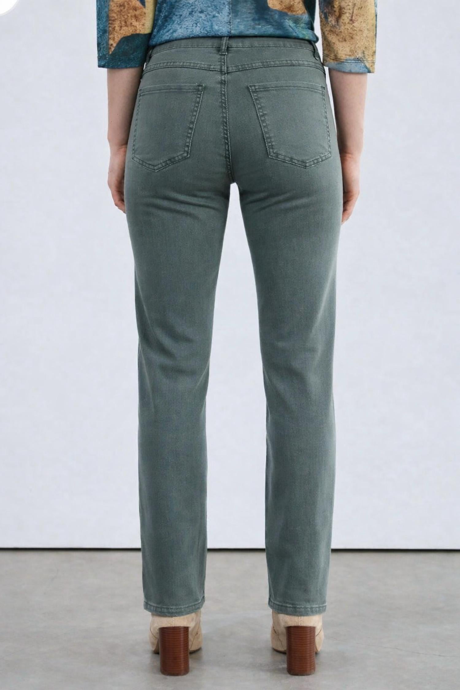 FDJ Christina straight leg jean in spruce - women's jeans - detail view