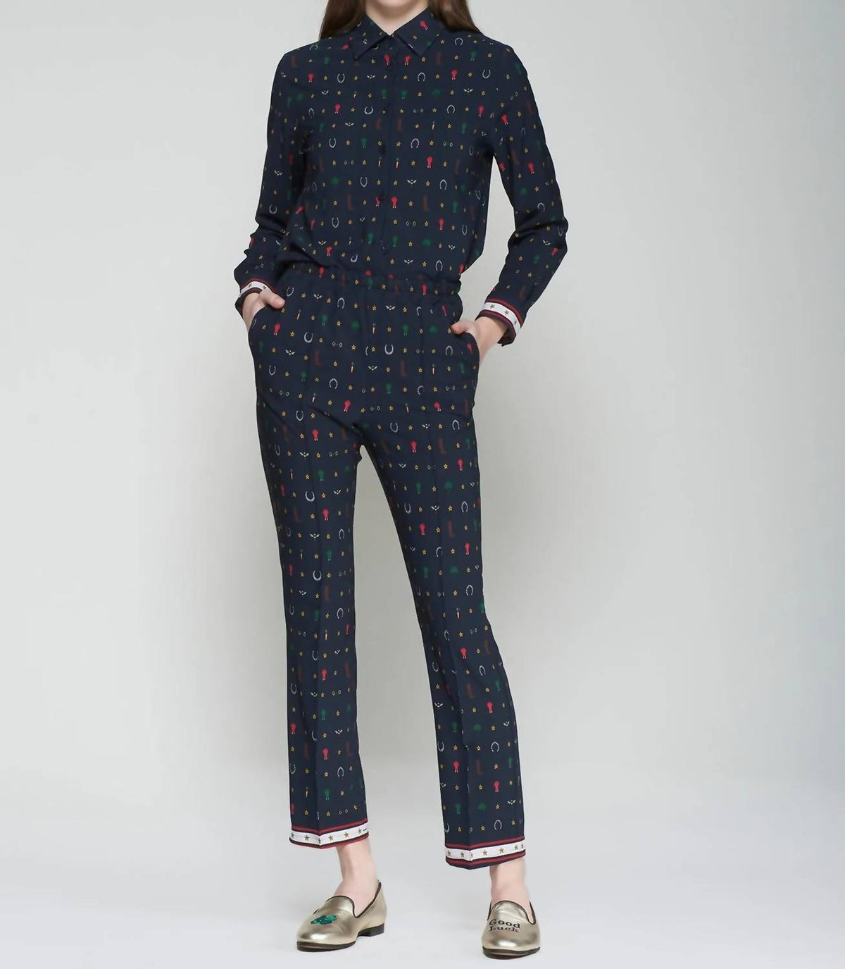 Vilagallo - Equestrian Print Trouser