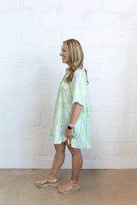 Karlie - Seashell Stripe Shirt Mini Dress