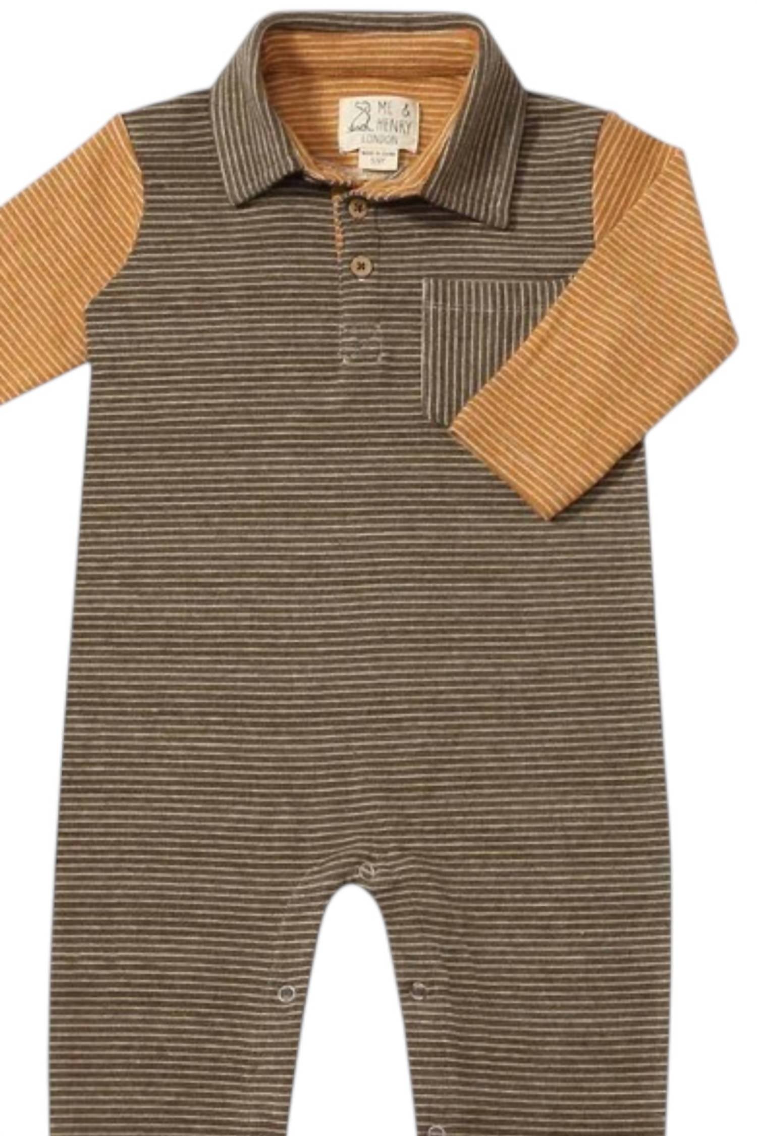 Me & Henry - Kids Striped Cotton Polo Romper