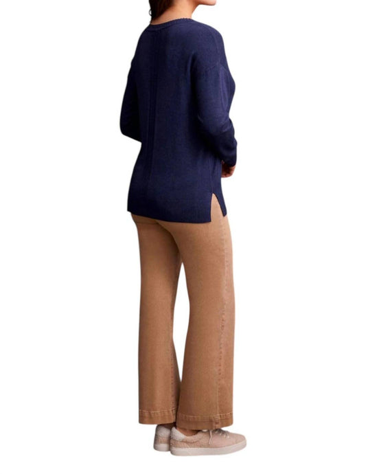 Tribal - Long Sleeve V-neck Sweater With Cables