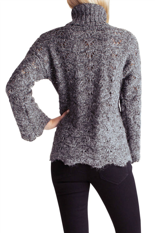 Kensie - Twisted Fuzzy Yarn Long Sleeve Turtleneck Sweater