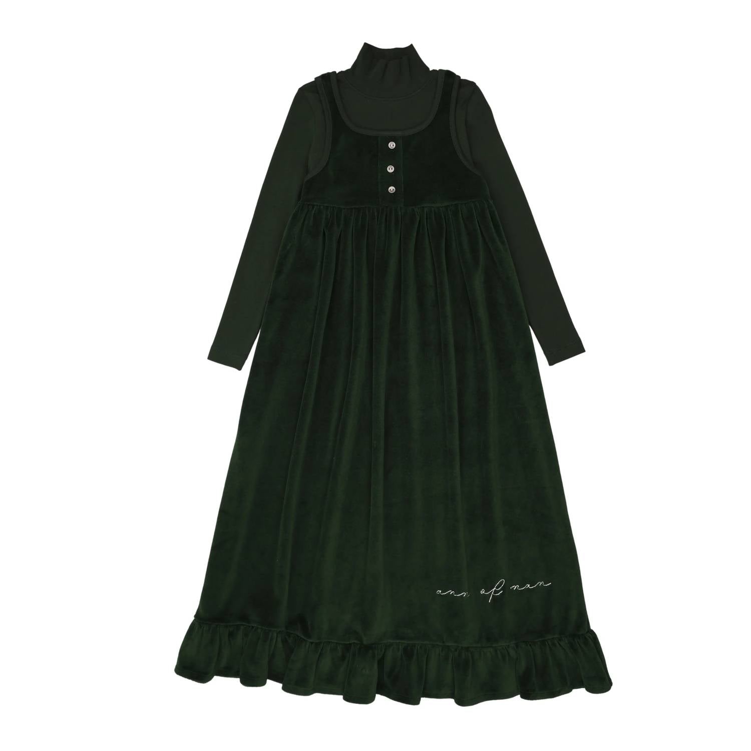 Ann Of Nan - Girls Velour Maxi Robe Dress
