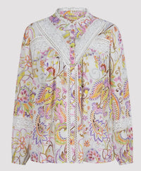 Esqualo - Women's Lace Trim Blouse