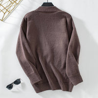 Lily Clothing - Women's Plain Single Breasted Sweater Coat