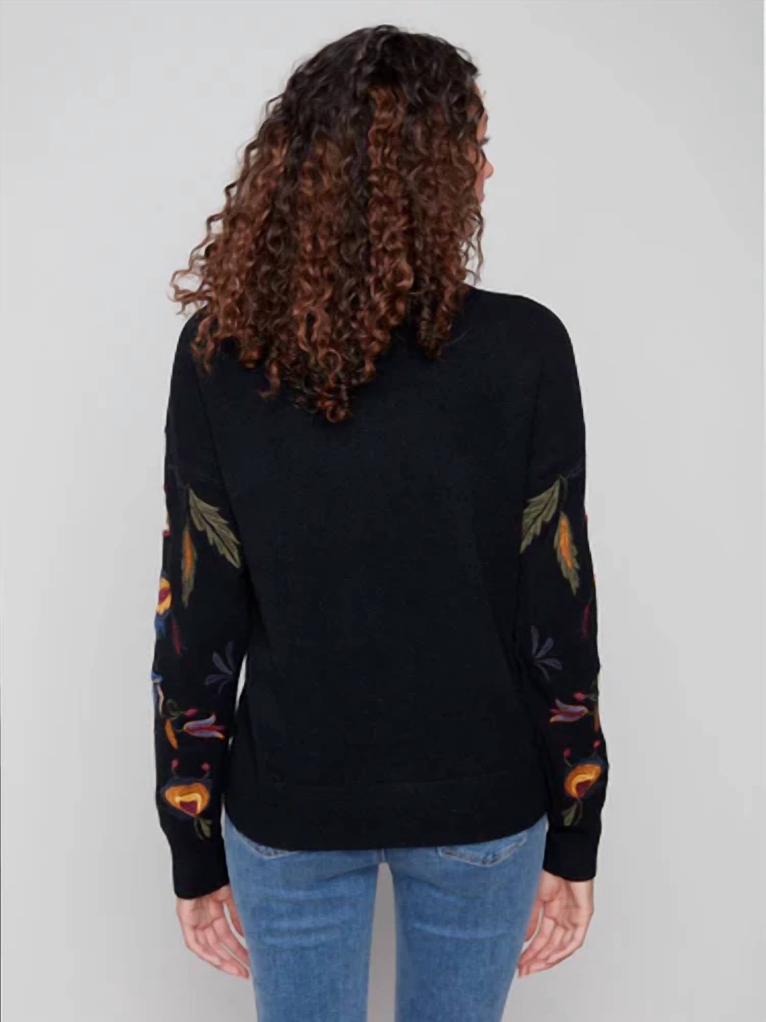 Charlie B - Embroidered Mock Neck Sweater