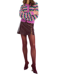 ALLISON NEW YORK Emerson Cardigan in orchid multi - women's cardigan - detail view