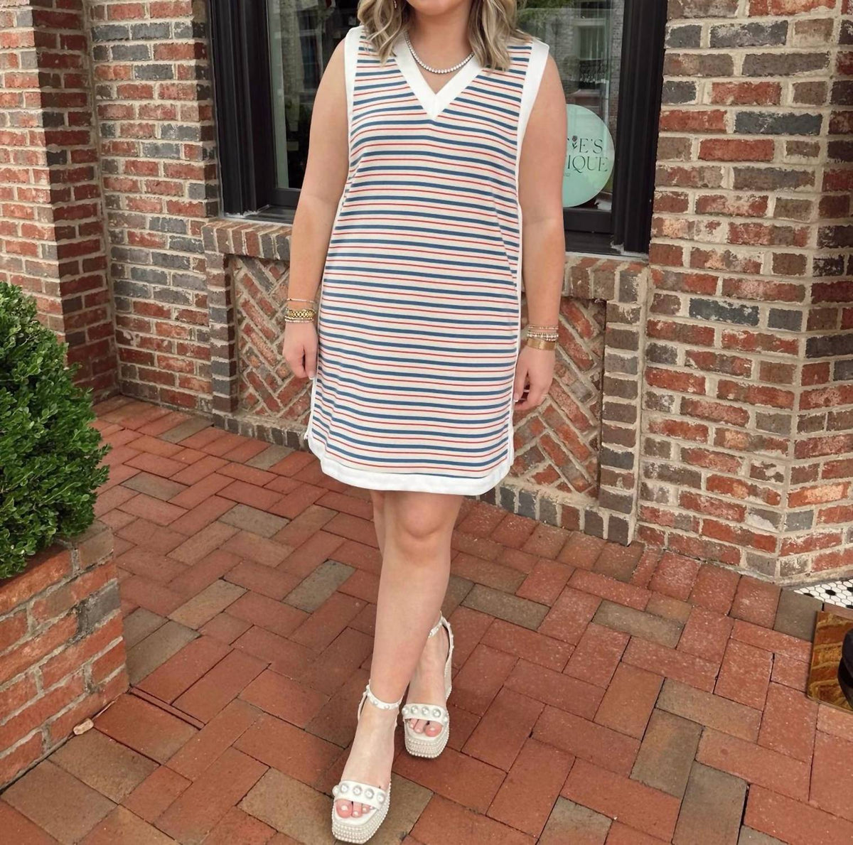 Entro - Americana Jersey Knit Mini Dress