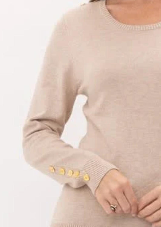 Cielo - Button Shoulder & Sleeve Sweater